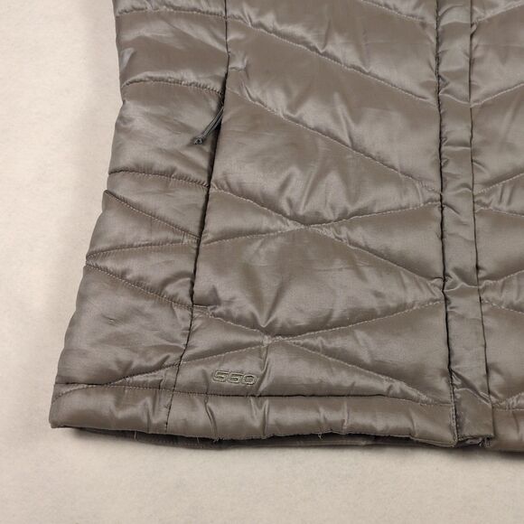 The North‎ Face Womens S Aconcagua 550 Down Puffer Vest Silver Gray Jacket Hike - Picture 3 of 13